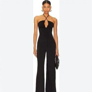 Wide Leg Black Halter Jumpsuit (Revolve Majorelle Mika)